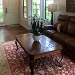 Wood And Iron Coffee Table 