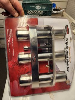 Fish ON Triple Rod Holder - Stainless Steel