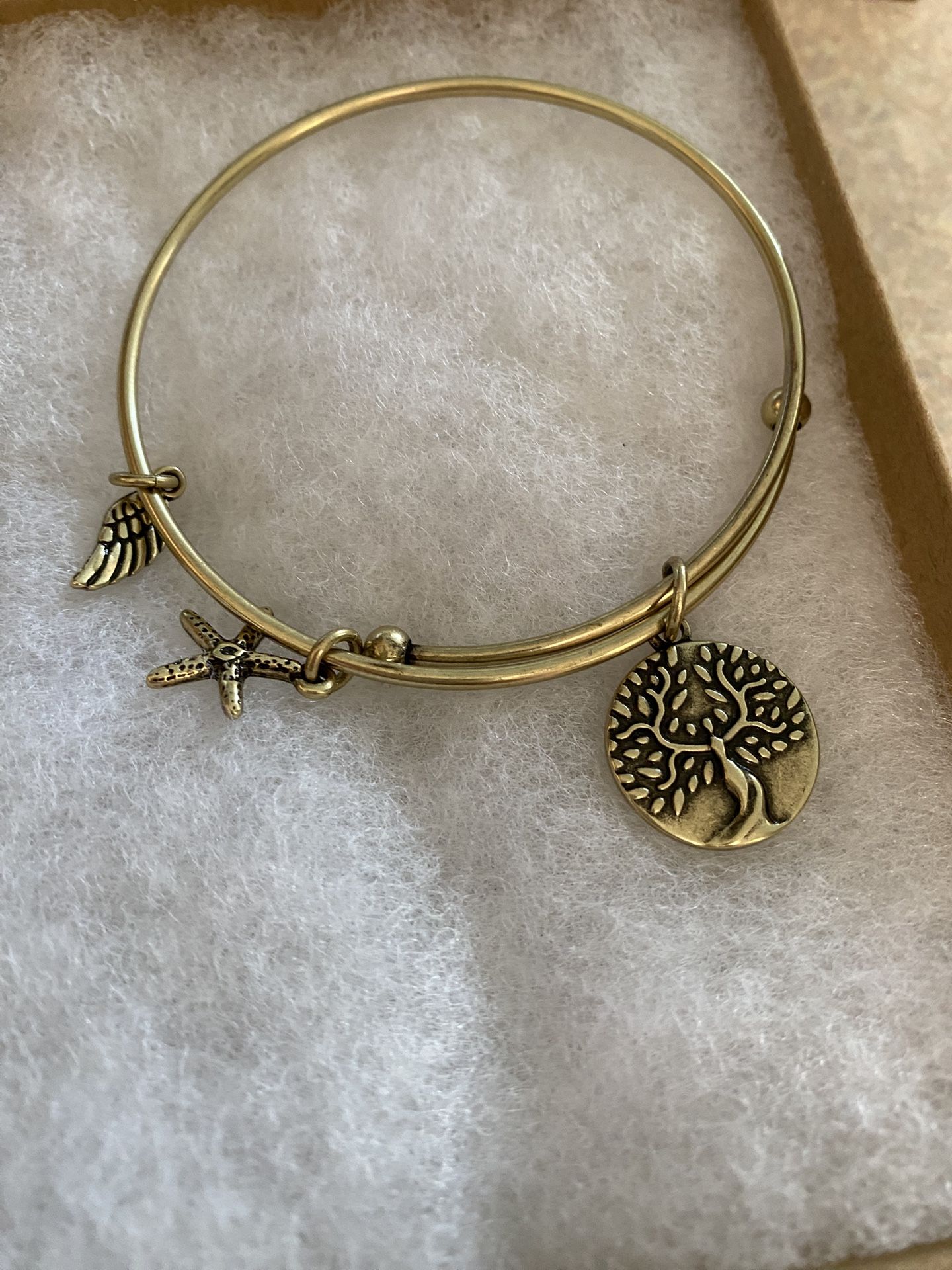 Earth Angel Gold Tone Expandable Charm Bracelet