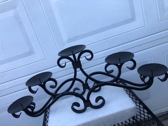 Black Wrought Iron Multi-Arm Candelabra
