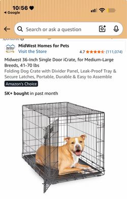 Metal Dog Crate 36-Inch Single Door