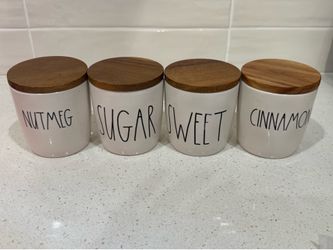 Rae Dunn mini storage jars