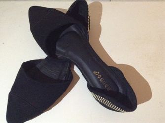 Bamboo black sparkle heel flats-8