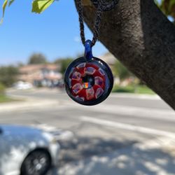 Glass Pendant With Opal Gem