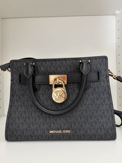 Michael Kors Hamilton Satchel (Black/Gold)