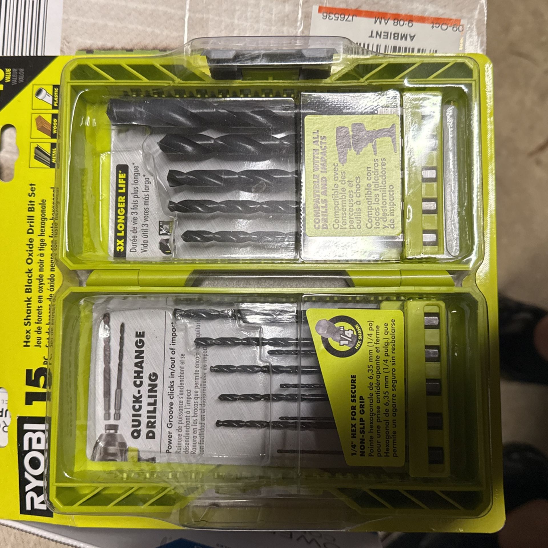 Ryobi 15pc Drill Bit Set