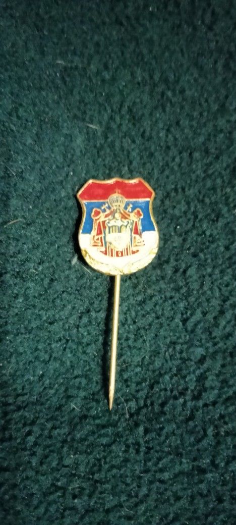 Vintage Serbian Coat Of Arms Lapel Pin