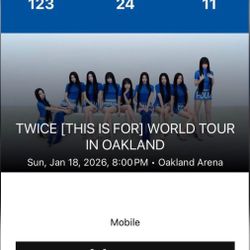TWICE "This is For" Concert Tickets @ Oakland