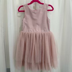 H&M Girls Pink Glitter Tulle Dress Size 5-6 Party Dress