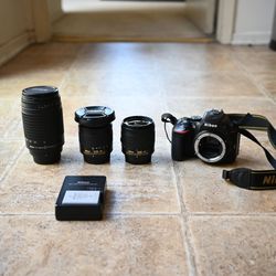 Nikon D5600 24.2MP DSLR Camera 3 Lens Bundle with 10-20mm, 18-55mm, and 70-300mm