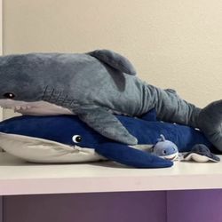 IKEA Shark and Whale Plushies