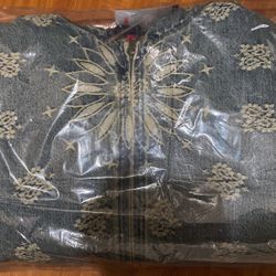 Supreme Bandana Jacquard Denim Hooded Jacket Blue