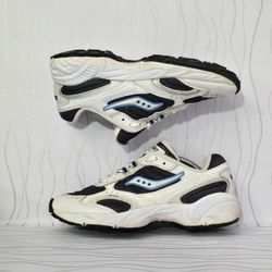 Vintage 2003 Saucony Women’s Size 8 White Navy Blue Running Shoes Y2K 1508-1