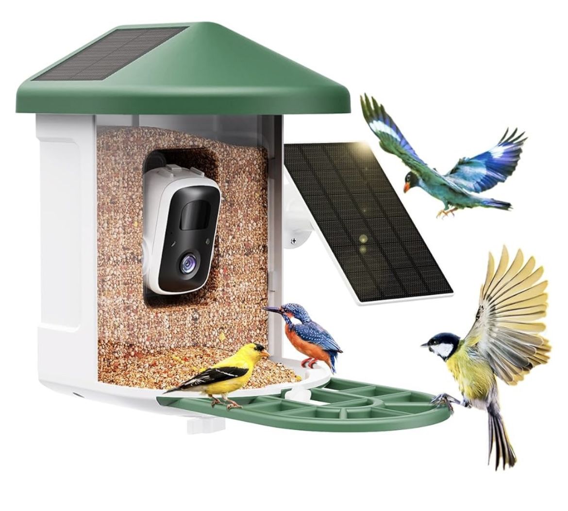 AI solar powered Smart Bird Feeder Camera