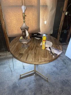 Wood Circular Coffee Kitchen Table