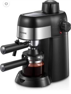 FOHERE Espresso Machine, 3.5 Bar 4 Cup Steam Espresso Machine Cappuccino Maker with Milk Frother