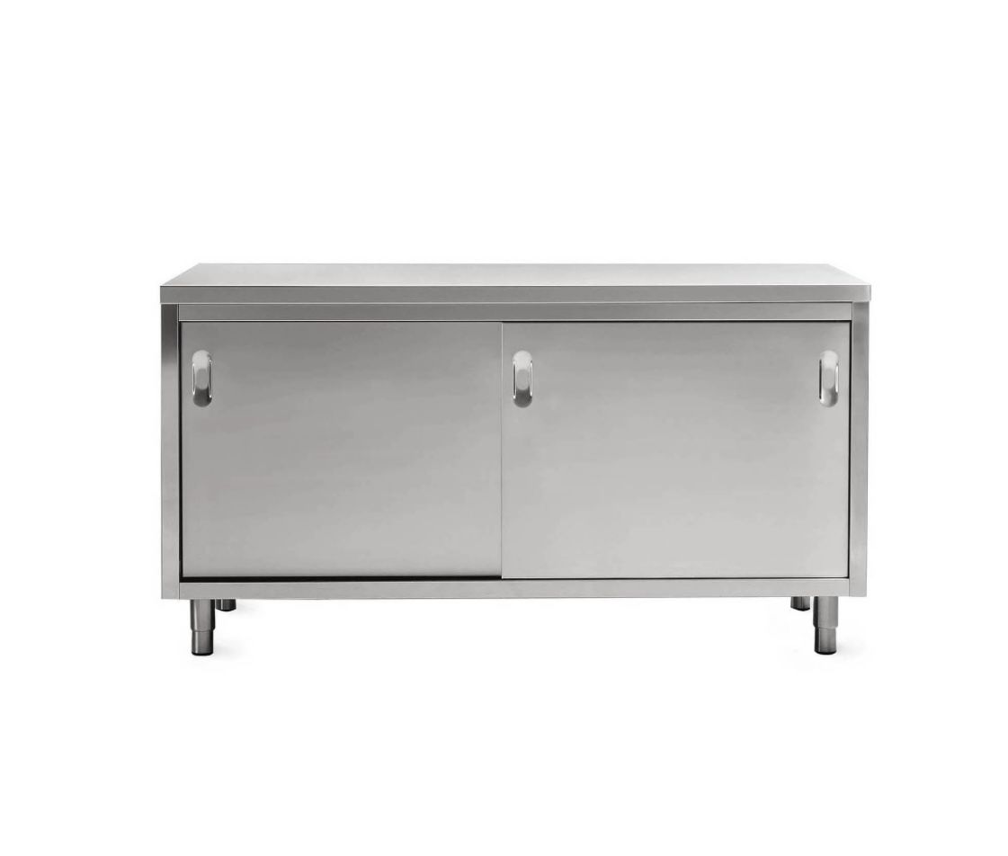 DWR Quovis Stainless Steal Credenza Cabinet Table Saarinen USM Roche Kartell Eames Herman Cb2
