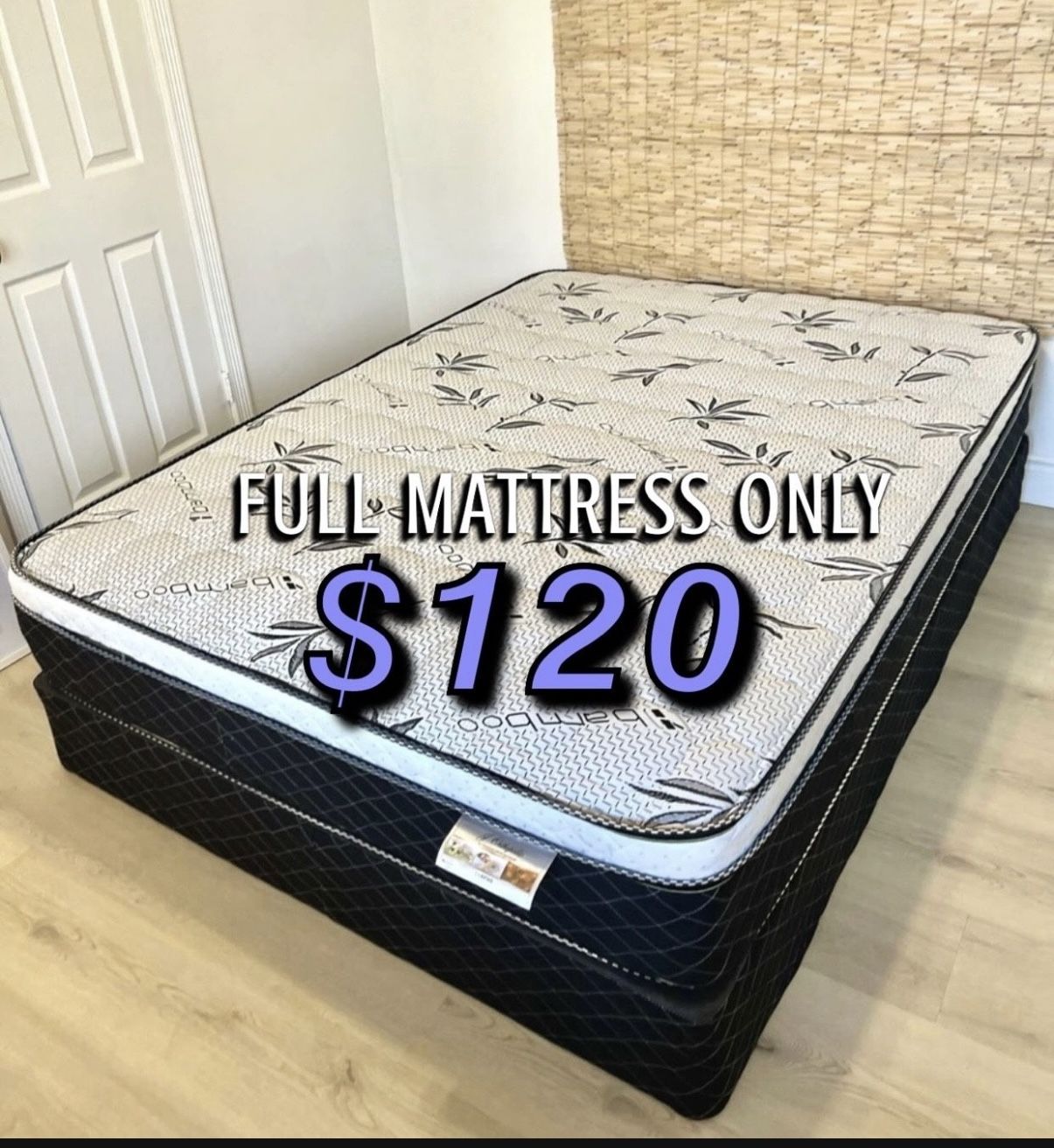  BRAND NEW PILLOW TOP MATTRESSES ✅ COLCHONES NUEVOS PILLOW TOP 💯‼️   QUEEN SIZE $140 ❌ $200 With Box Spring   FULL SIZE $120 ❌ $180 With Box Spring💥
