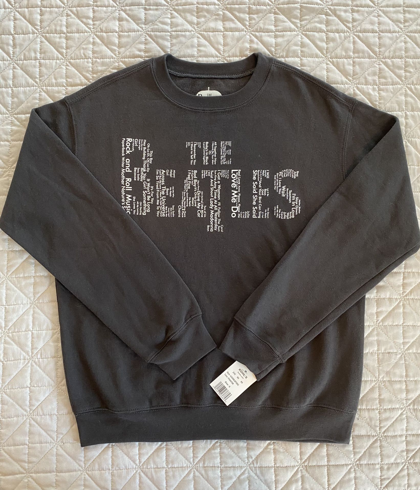 The Beatles Song Graphic Sweatshirt Size Small - NWT