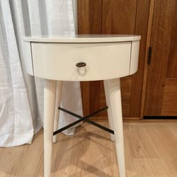 West Elm Penelope Nightstand End Table White