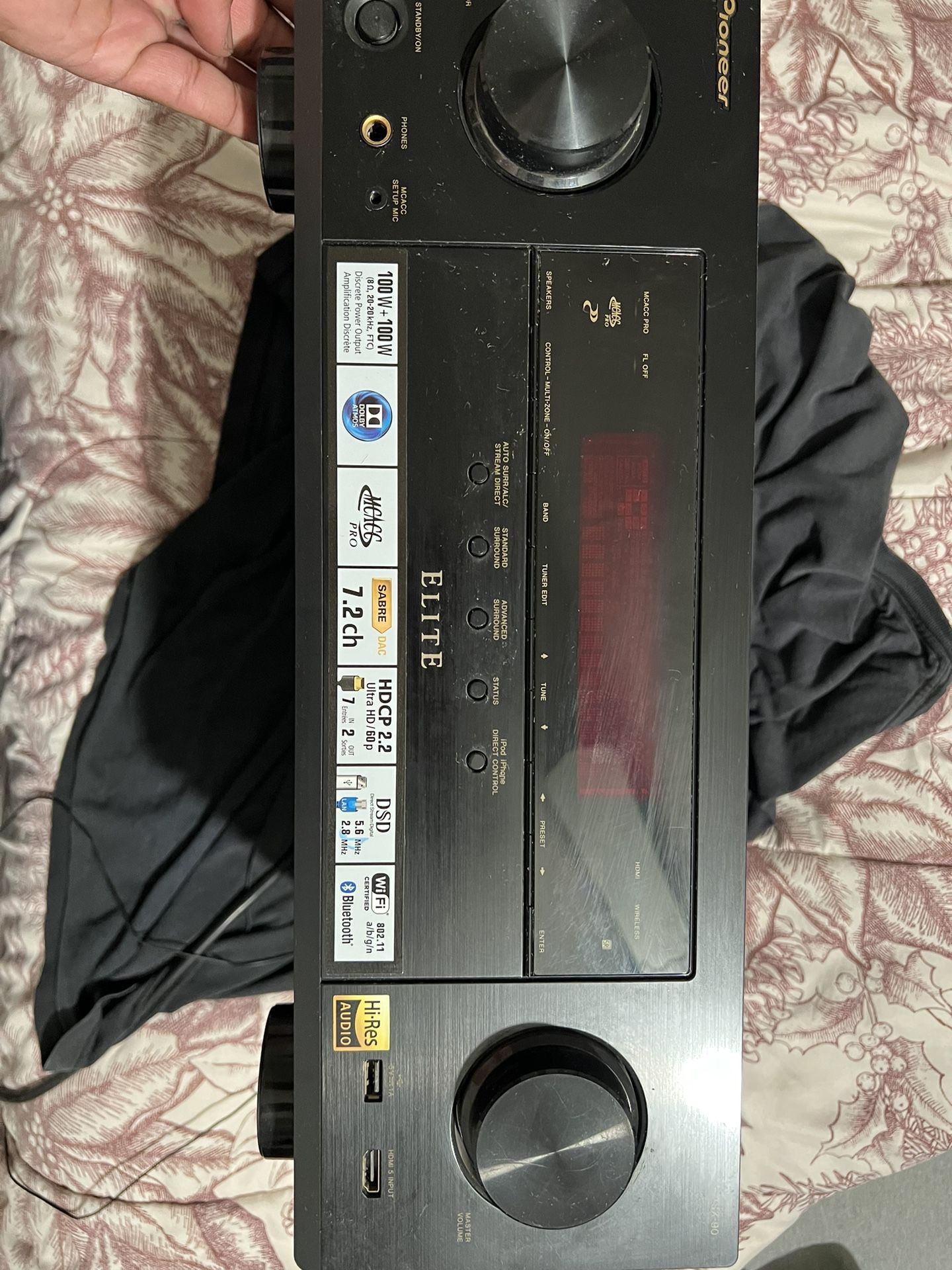 Pioneer Elite Receiver And 12 Inch Subwoofer