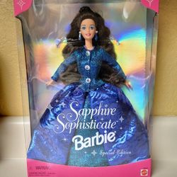 Special Edition Sapphire Sophisticate Barbie 1997 New NRFB Doll  #16692 Mattel Vintage  September  Birthday 