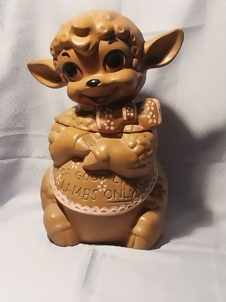 1960s Winton Ceramic Lamb Cookie Jar Rare
