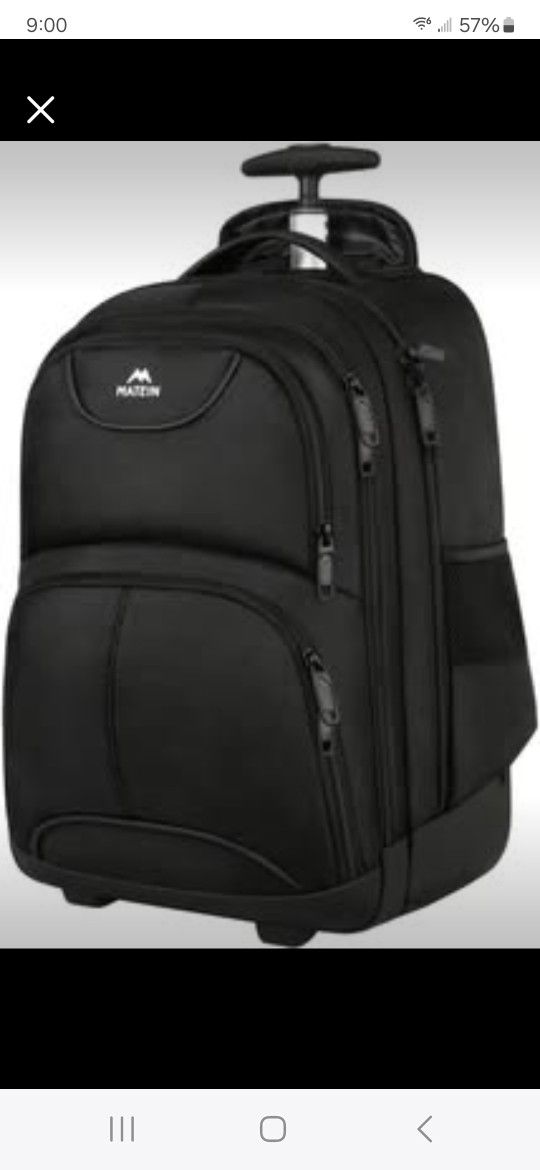 MATEIN Rolling 18 inch Water Resistant Wheeled Laptop Backpack, Carry on Luggage Business Bag