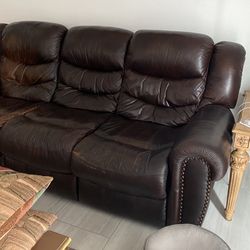 Leather Recliner Sofa And Love Seat