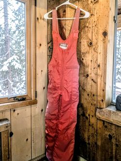 Vintage 1980's Far West Seattle Ski/Snow Bib Overalls-Maroon Size Large (L)
