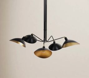 Brand New Large Mid Century 5 Light Chandelier