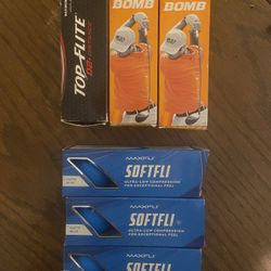 NEW GOLF BALLS 6 Packs (of 3)  MAXFLI, Top-flute, Soft Flo