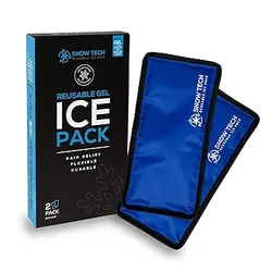 Snow Tech Reusable Hot & Cold Gel Ice Packs (2-Pack) with Wrap Strap