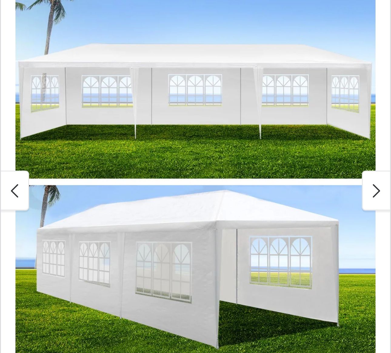 10 x 30 ft Canopy Tent for Outdoor Celebrations with 6 Window Walls and 2 Zipper Walls