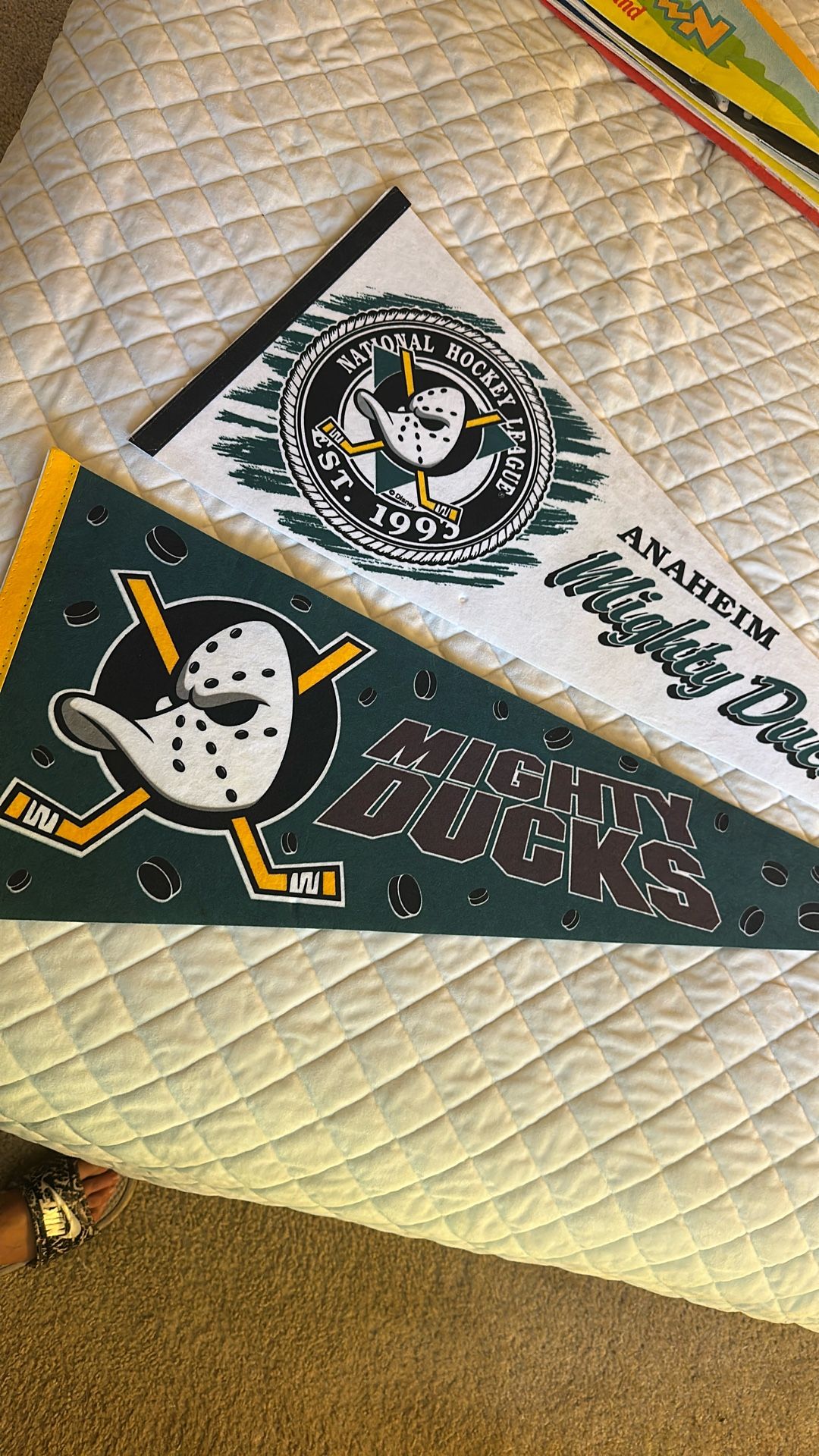 Disney Anaheim Mighty Ducks Hockey Pennants