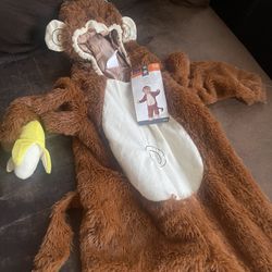 Brand New With Tags Monkey Halloween Costume Jumpsuit 