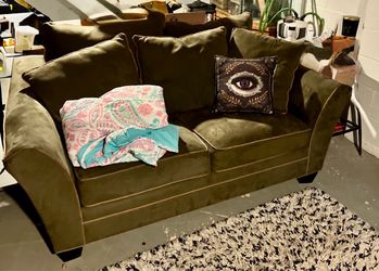 Green Loveseat free on curb