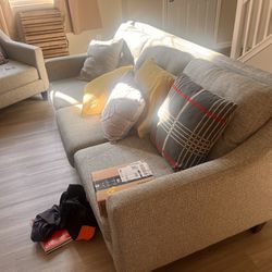 Modern Grey Sofa And Love Seat Set From IKEA - Great Deal