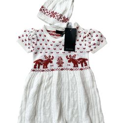 Girls Red & White Christmas Holiday Dress NEW - Size 2T