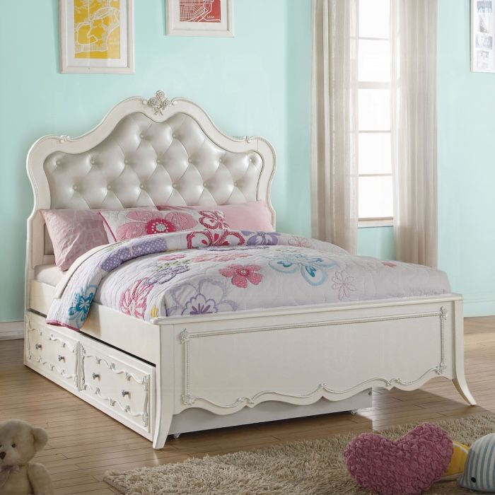 White Full Size Bed - Elegant Princess Bed