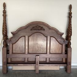 Bed Frame Heavy-Duty Solid/walnut King sz,