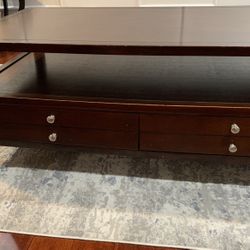 Dark Brown Wooden Coffee Table