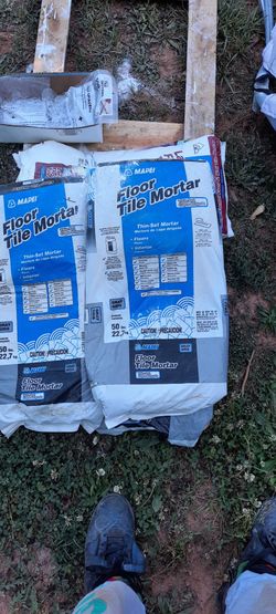 Tile Mortar  Large Format Floor And Wall Tile Mortar 50lbs  And Mosiac&glass Tile Mortar  4 Bags Of Tile Spacers 500+ Count