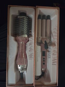 Pink bling hair tools
