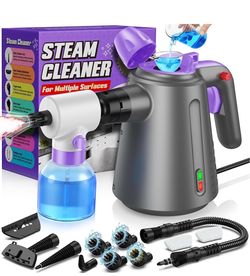 Steam Cleaner for Home, Pressurized Handheld Steamer for Cleaning Upholstery Bed Furniture Couch Carpet Car with 14 Multi Purpose Accessories & Safety