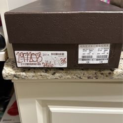 Gucci Saddle Tamponato Grey High Heel