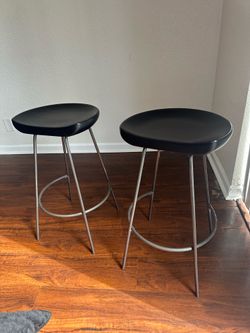 Pair of Modern black Metal Stools