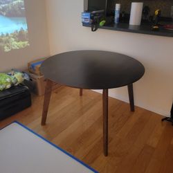 Bettie Walnut Round Dining Table