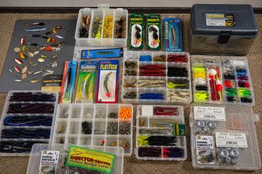 Huge Fishing Tackle Lot – Plano Boxes, Lures, Soft Plastics, Salmon & Bass Gear