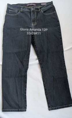 Womens Gloria Vanderbilt Amanda Denim Blue Jeans 12P. 32x26 Rise 11. Petite B31010R-RNS Dark Blue